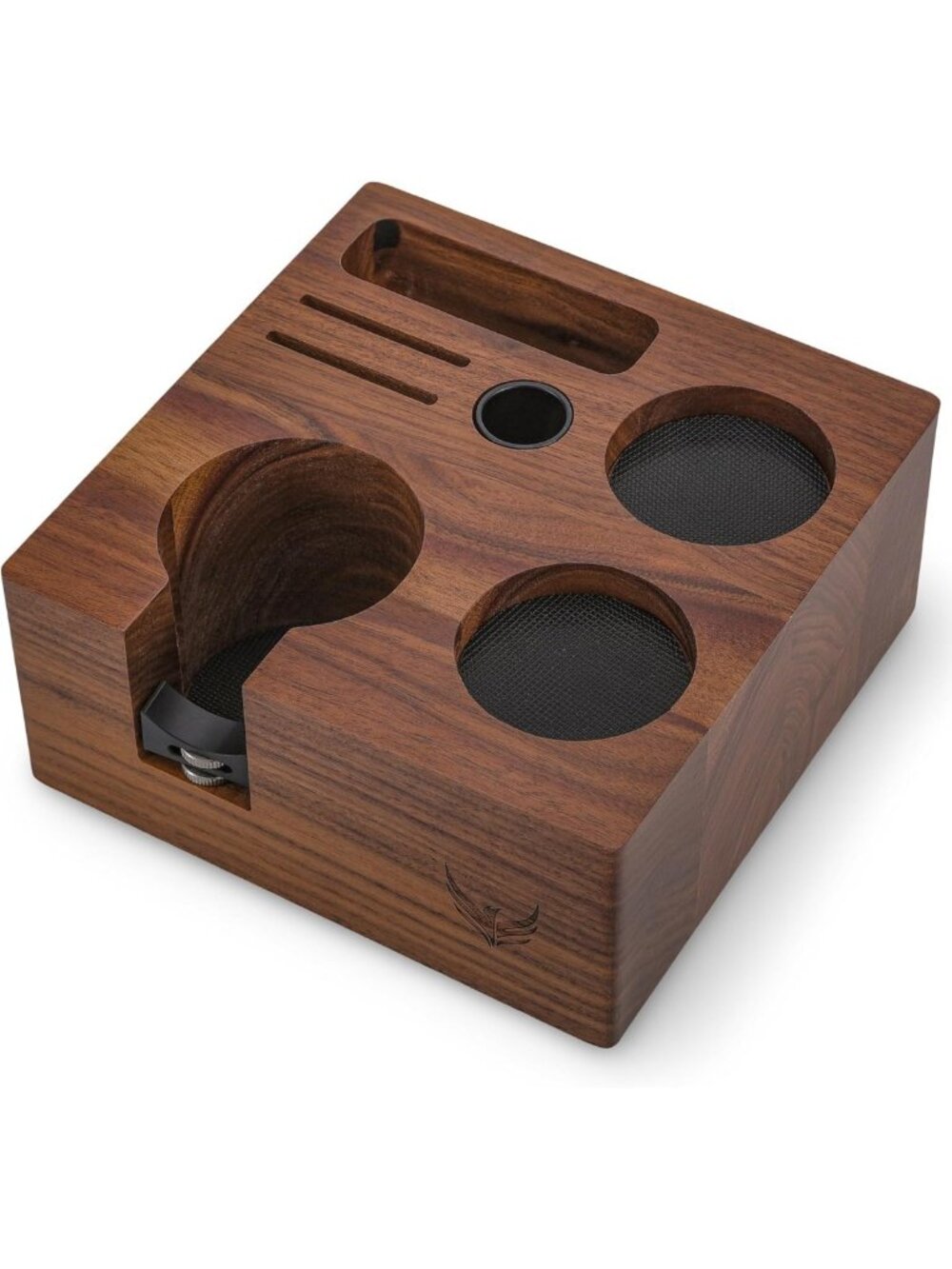 Espresso Tamping Station 54mm - Walnut Wood Coffee Tool for Perfect Brews